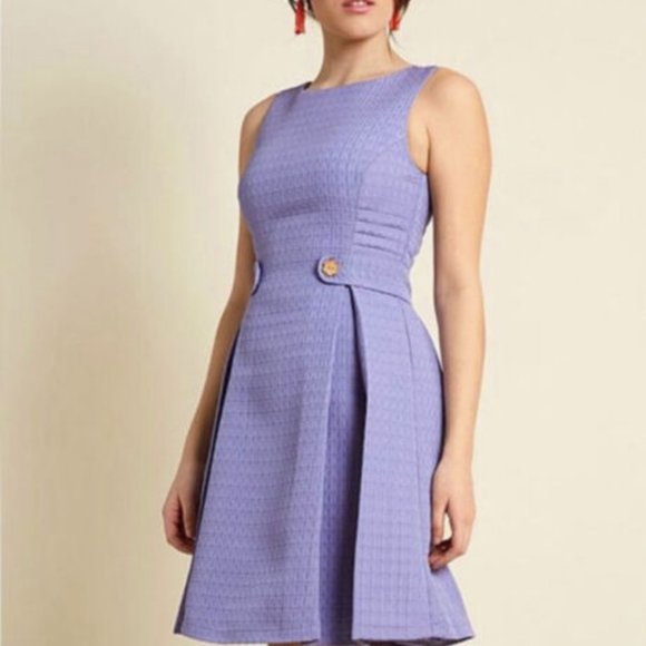 Modcloth Dresses & Skirts - ModCloth So Sixties Lavender A-line Pleated Sleeveless Womens Dress Plus SZ 1X